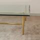 Table basse verre et métal doré années 80