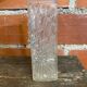 Vintage 1970s Rectangular Moulded Glass Vase with Sun Decoration #D757