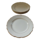 6 Villeroy & Boch Mettlach ivory and gold dessert plates