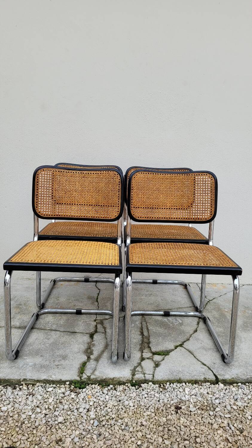 Set of 4 Marcel Breuer cesca black b32 chairs