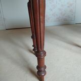 Pair of Louis Philippe style walnut bedside tables / work tables with flap