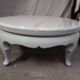 Table basse ronde avec plateau en marbre