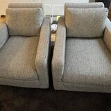 2 Chester armchairs in Italian heather gray fabric published by Habitat