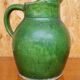 Green varnished stoneware pitcher