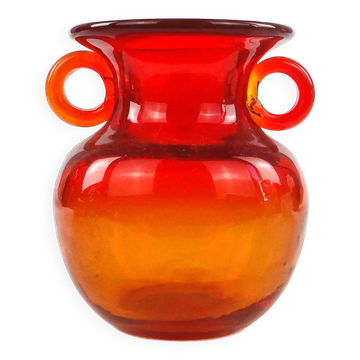 Mid-century modern vase, glass, designed by J. Słuczan-Orkusz, Poland, 1970s