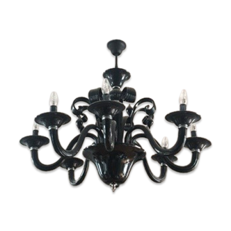 Black glass chandelier