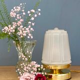 Vintage art deco globe table lamp in frosted glass