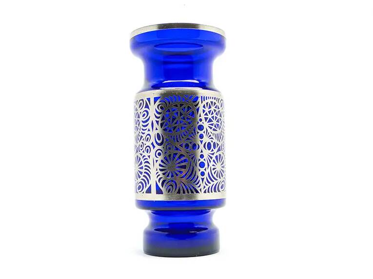 Mid-century modern vase, cobalt glass, Huta Hortensja, Poland, 1960s