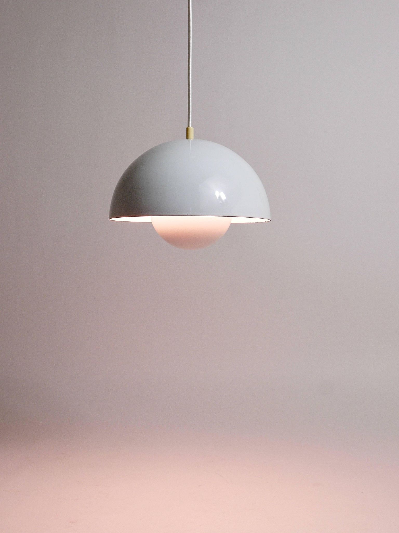 White Verner Panton flower pendant, Louis Poulsen, Denmark, 1969