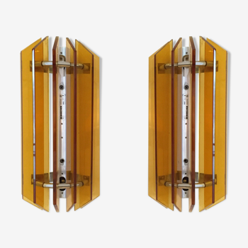 Pair of wall lights to 7 bevels Veca