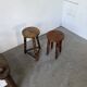 Pair of antique stools with turned legs.