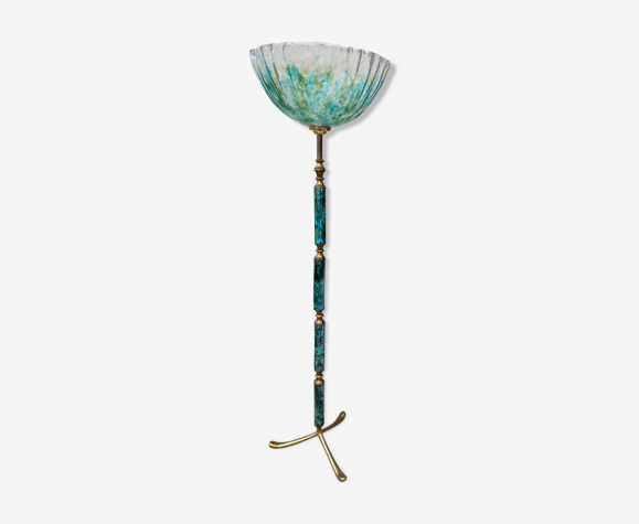 Lampadaire en céramique et verre Murano 1960