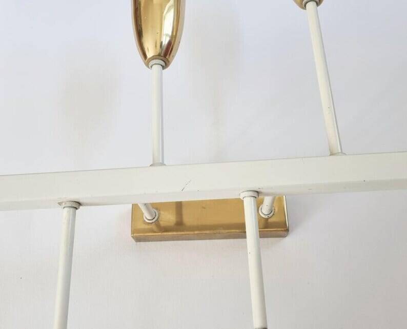 Pair of Midcentury Wall or Ceiling Lamps, Flush Mounts, Stilnovo Style, 1960s