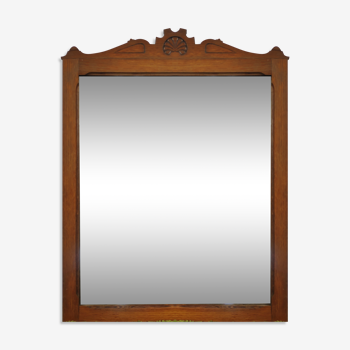 Miroir ancien bois biseauté 67x70cm