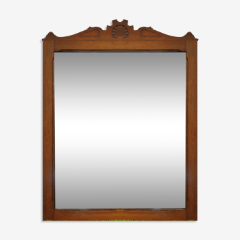 Old wood bevelled mirror 67x70cm
