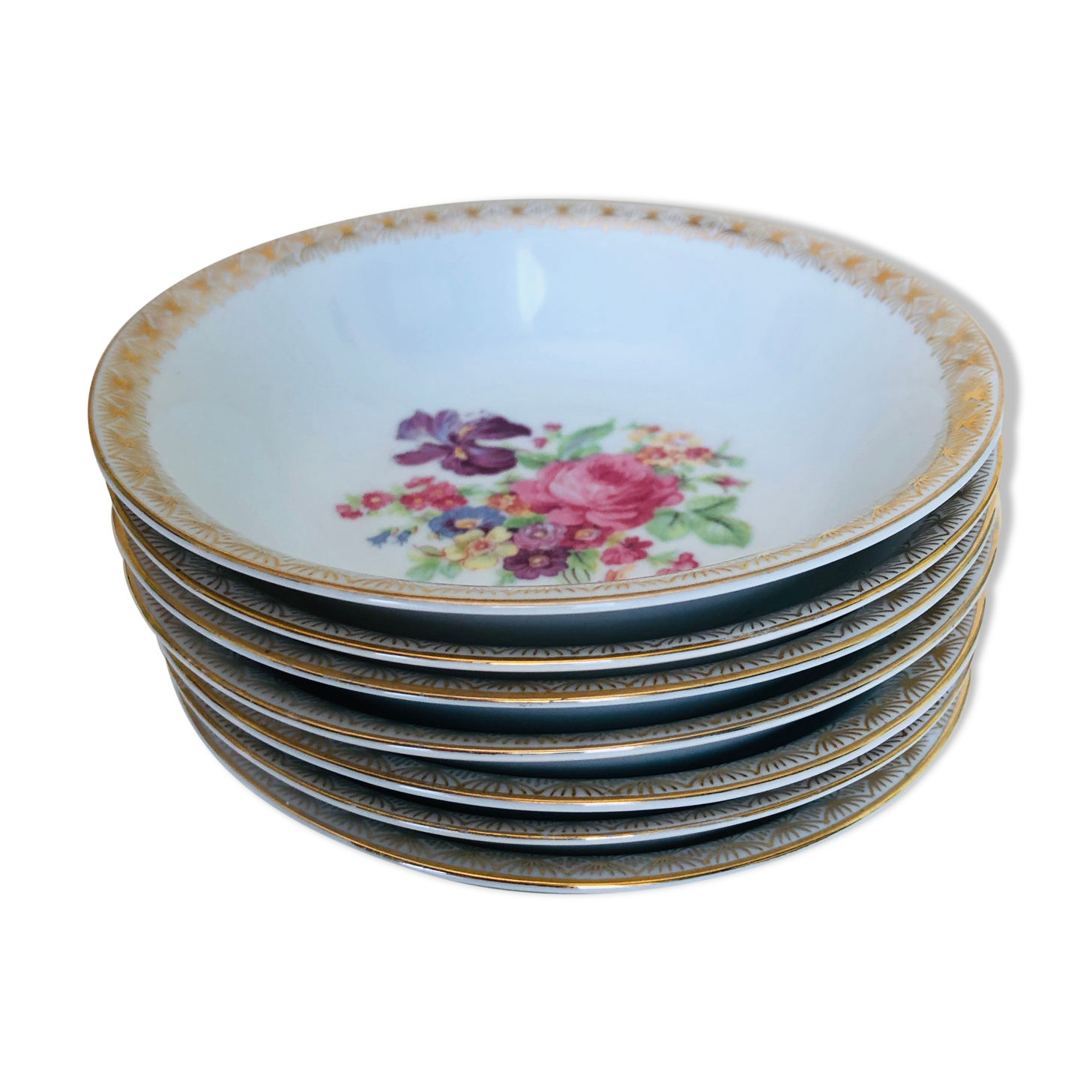 Set of six porcelain cups