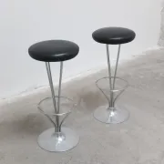 Danish modern pair of bar stools by Piet Hein for Fritz Hansen, 1960s