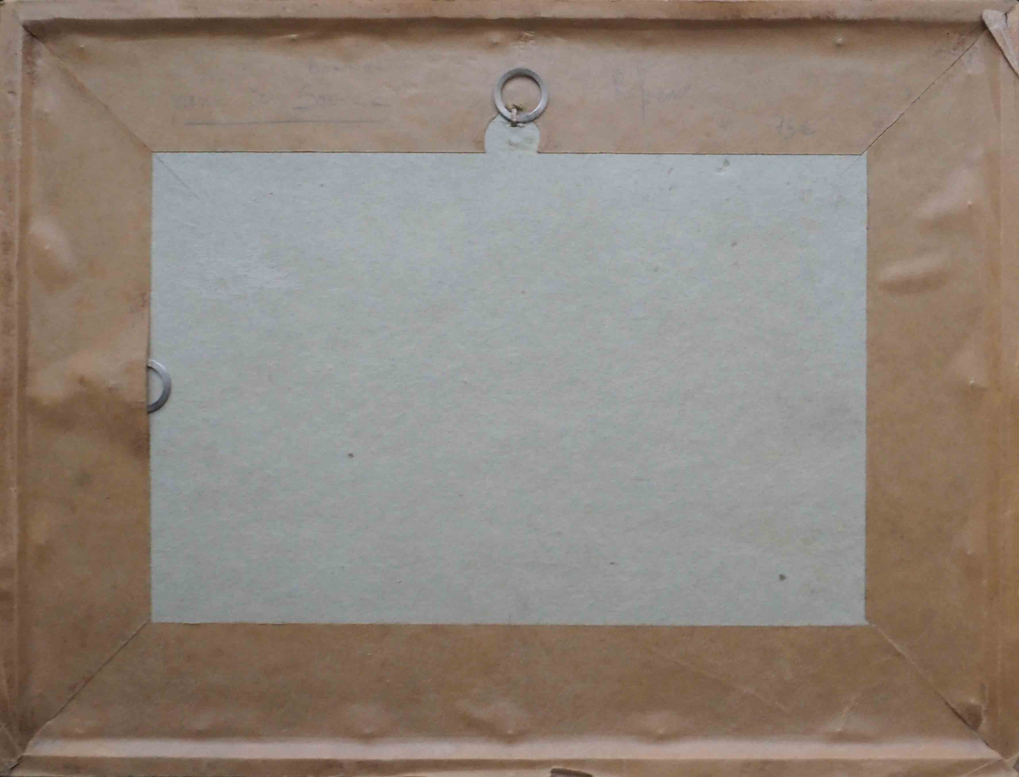 Watercolor painting marine seaside beach signed ar bonniec + frame