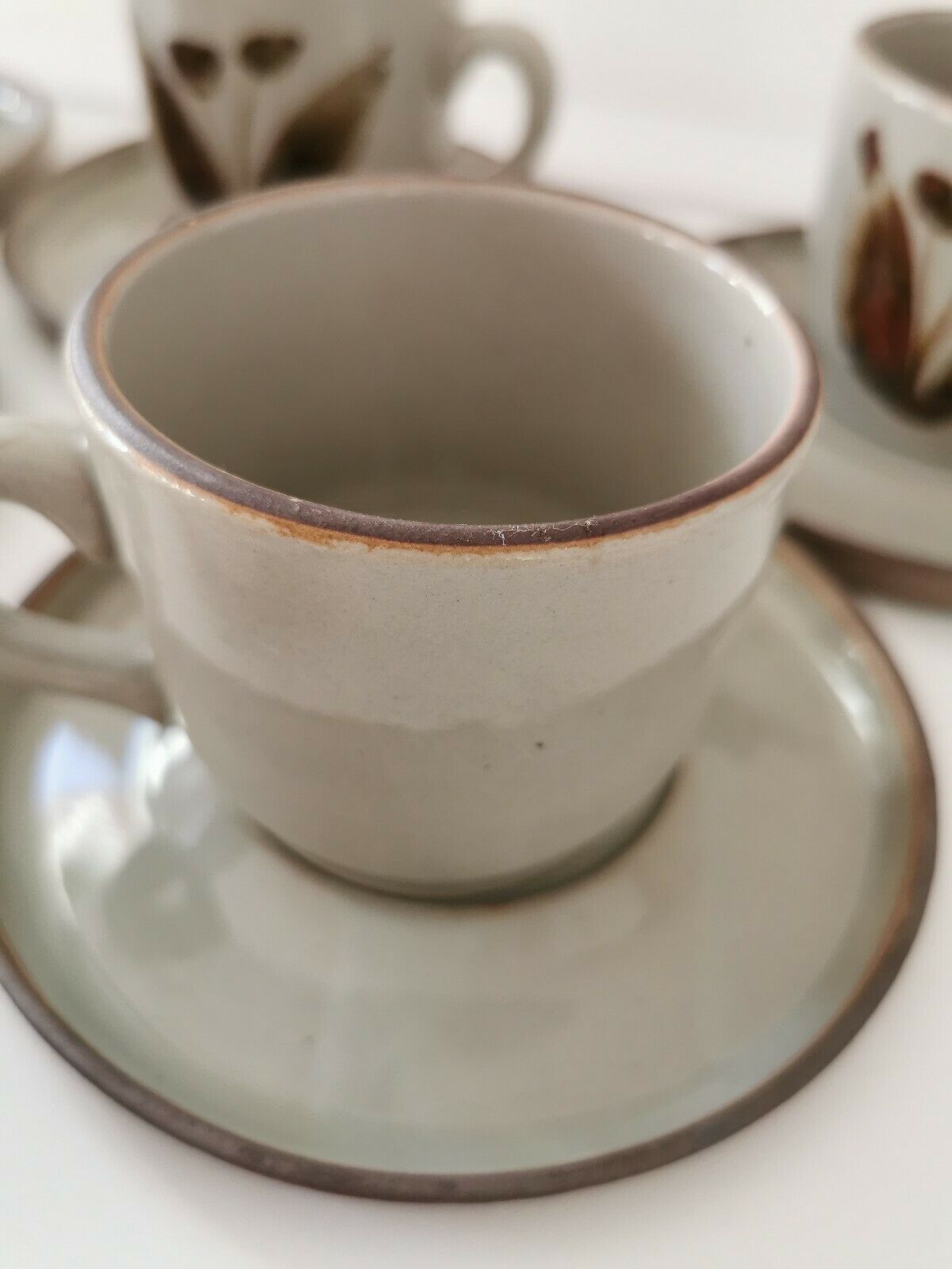 Set of 6 large sandstone cups from the vintage Arnon