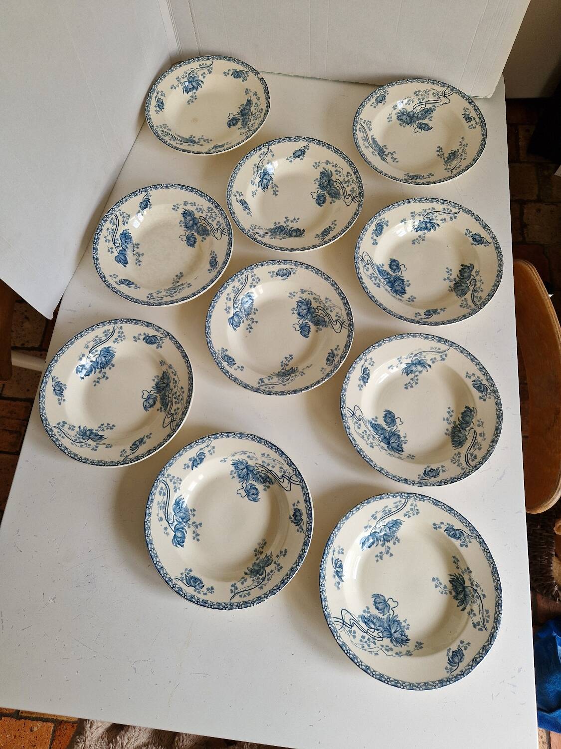 Set of 10 Deep Plates Sarreguemines Royat Models