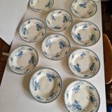 Set of 10 Deep Plates Sarreguemines Royat Models