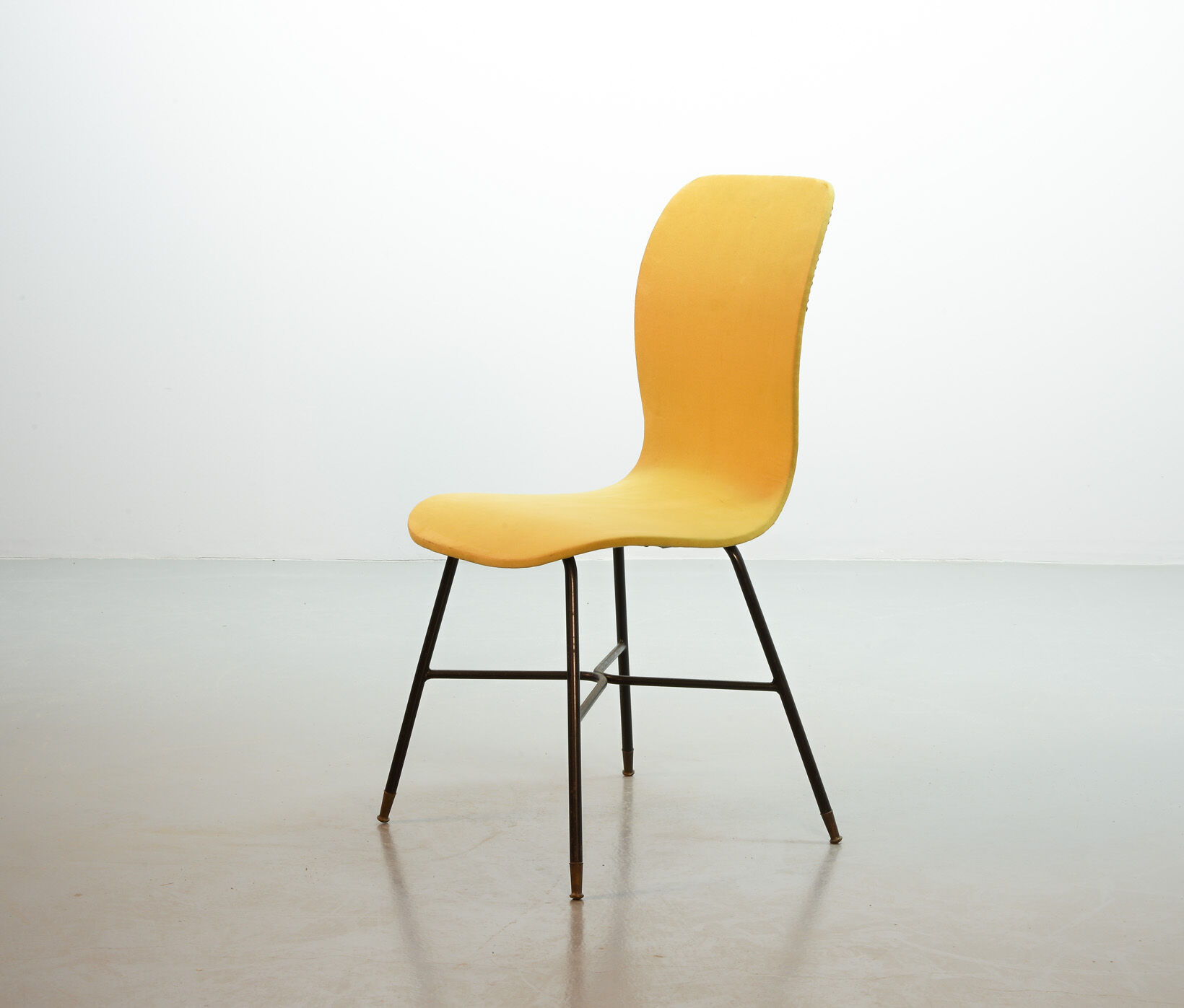 Elegant Italian Midcentury Yellow Side Chair