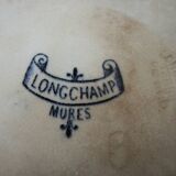 3 anciennes assiettes plates en terre de fer longchamp : mûres