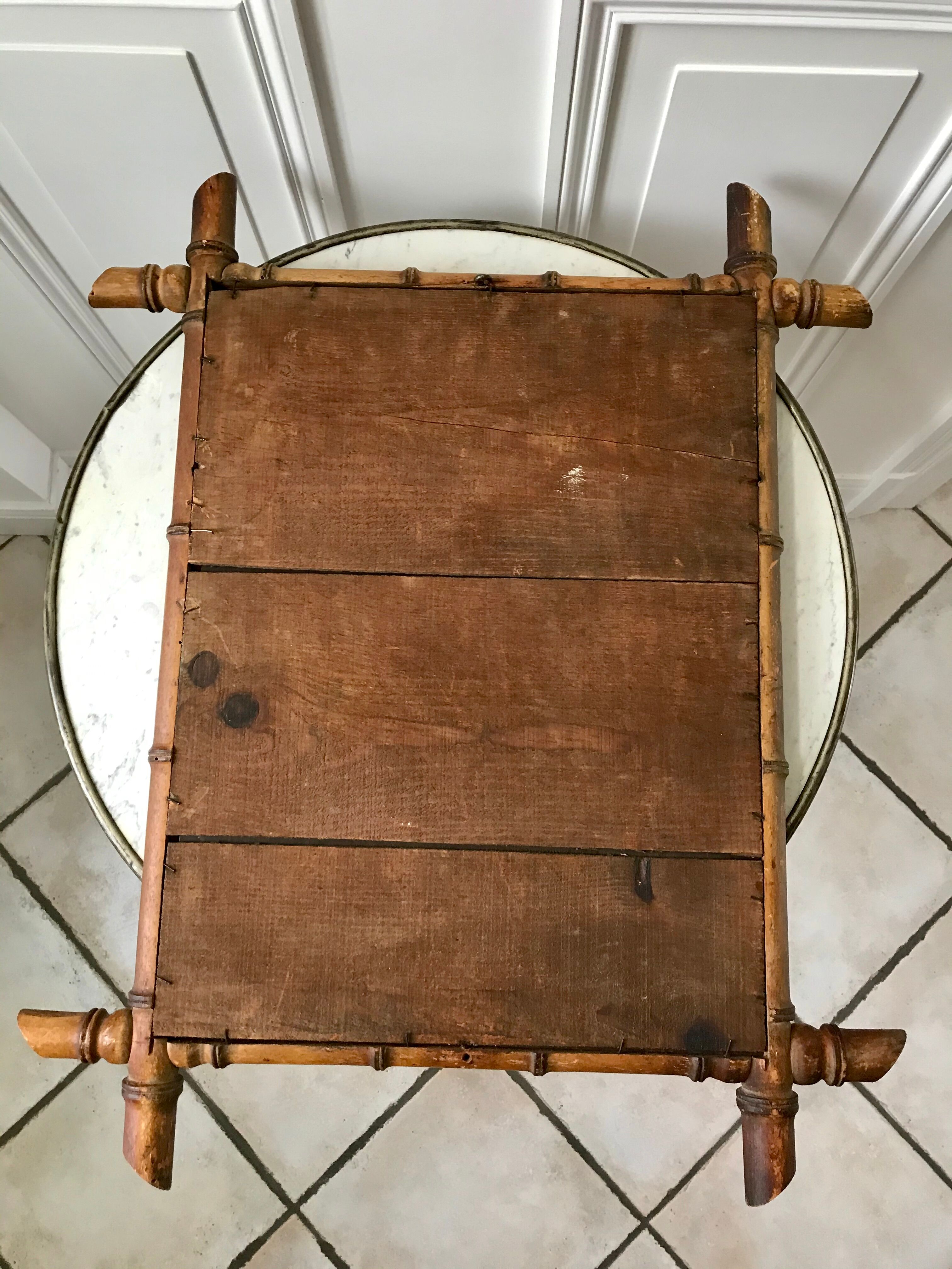 Wooden barber mirror style bamboo years 1920-1930 53 x 67 cm