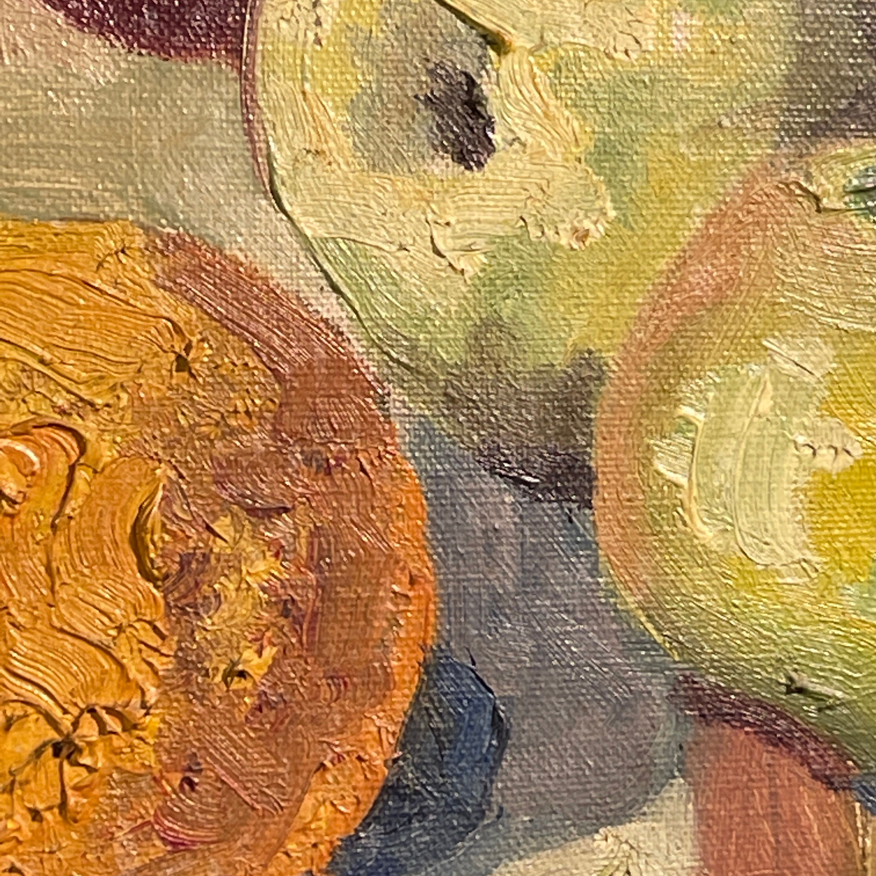 Tableau "Nature morte aux fruits" par Prosper Chalon, Huile sur Toile de 1952