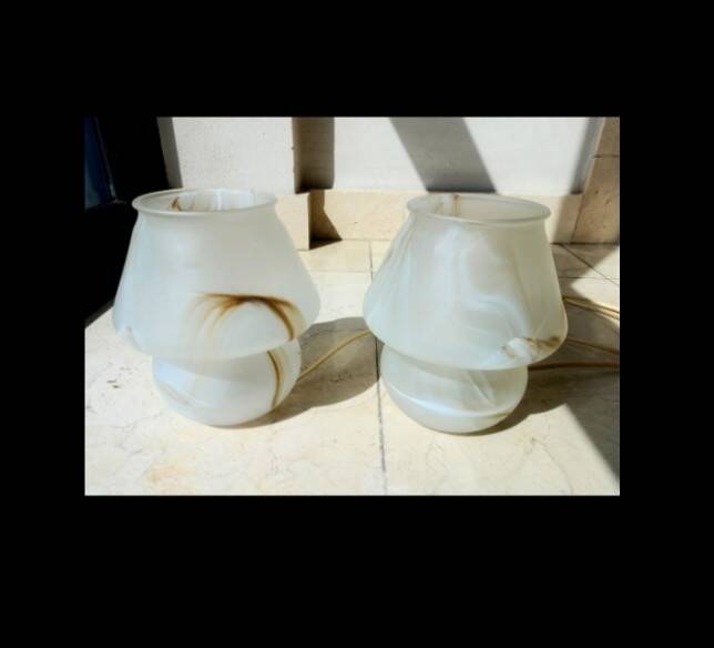 Pair mushroom lamps