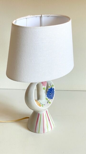 Vintage design enamelled ceramic lamp