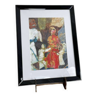 Painting "abstract woman" signed H.Misonne
