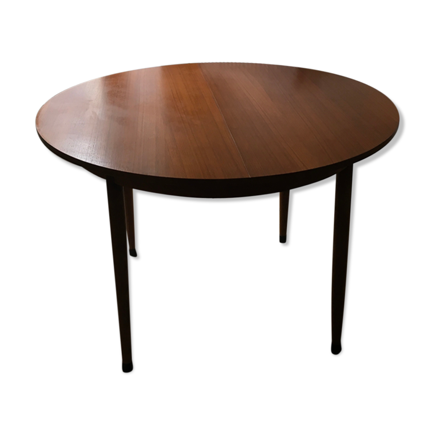 Extended round table in teak 60s