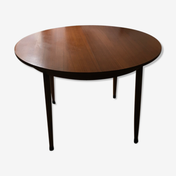 Extended round table in teak 60s