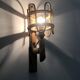 Rattan bamboo lantern wall light. 1950s-1960s