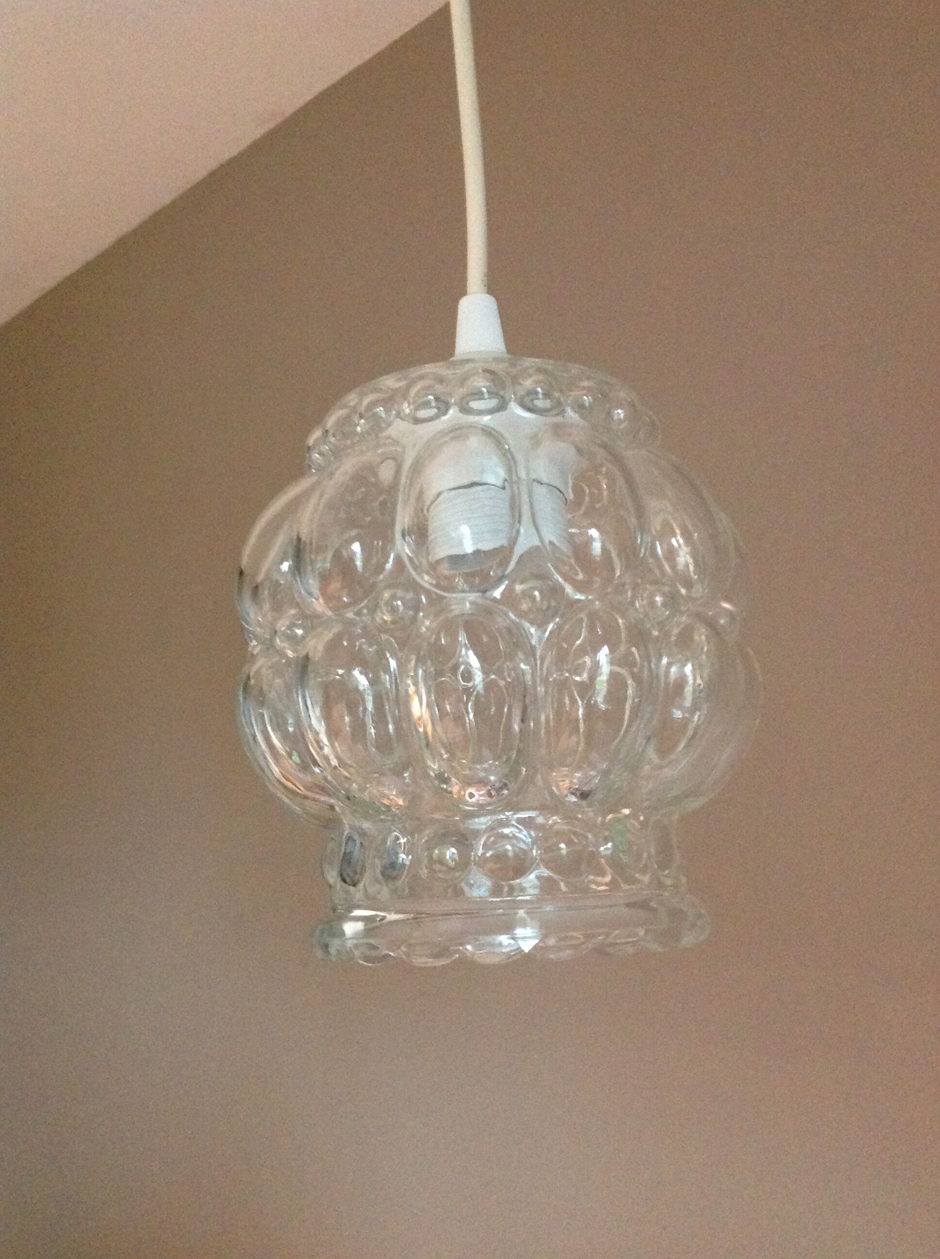 Bubbled glass bell lamp vintage 60s-70s