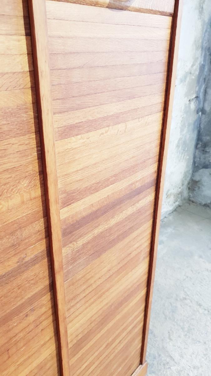 Double curtain binder cabinet