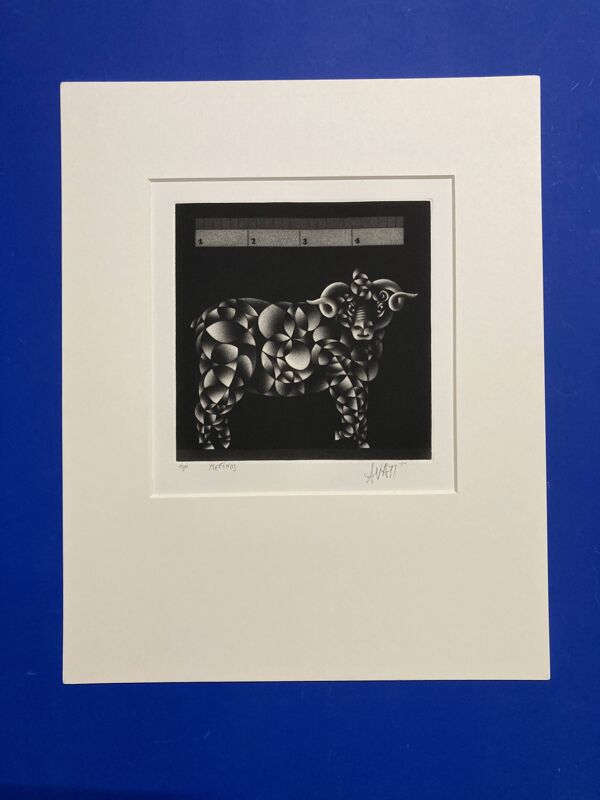 Mario avati (1921-2009), merinos, manière noire, 1970