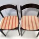 Vintage Set of Six Walnut Chairs by Gianfranco Frattini for Cassina with Stripe Patterned Orange Fab