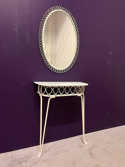 Console table with mirror from the 1960s