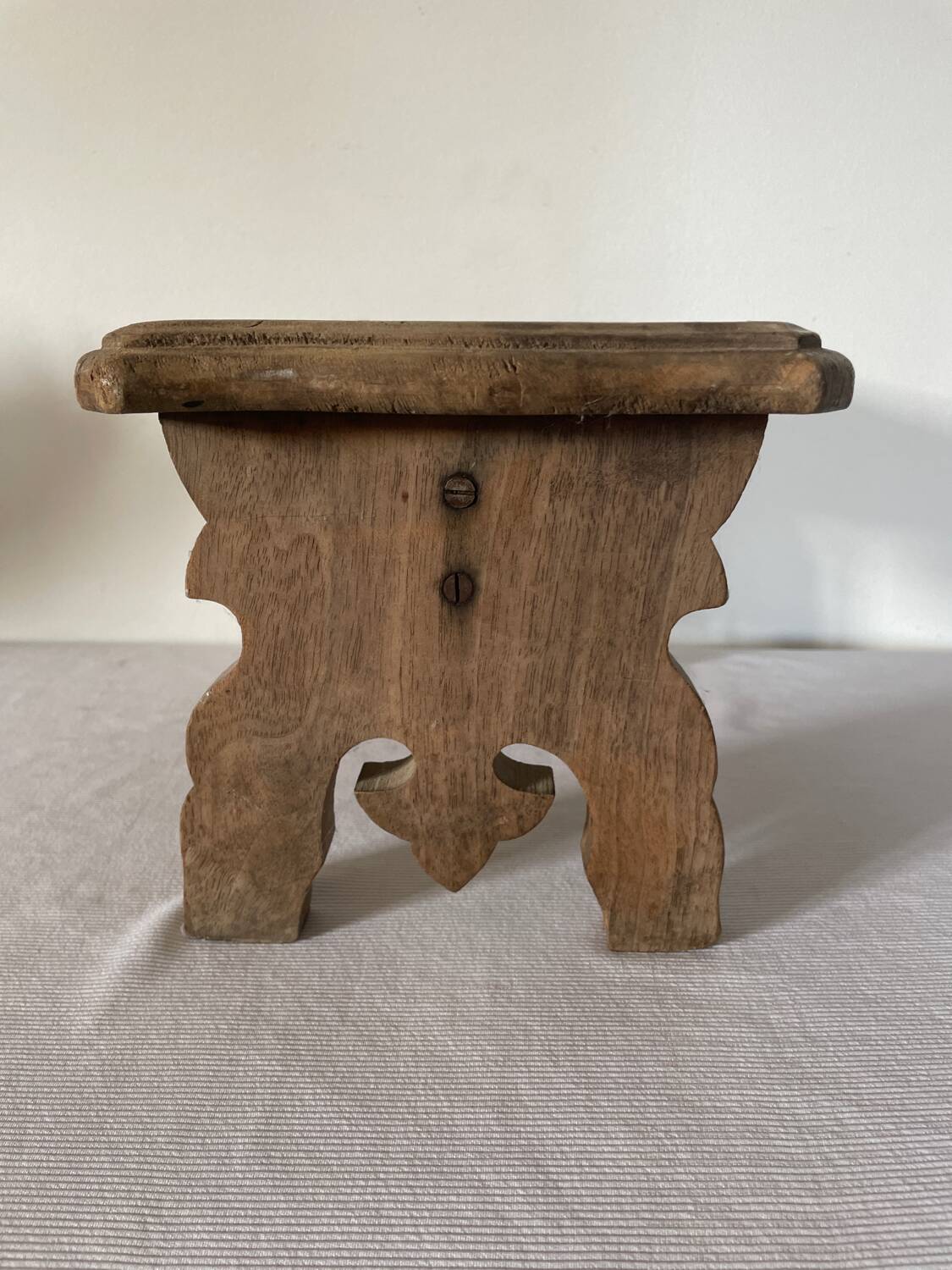 Wooden step stool, solid, old, small stool