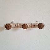 Coat rack wooden hook and patinated white
