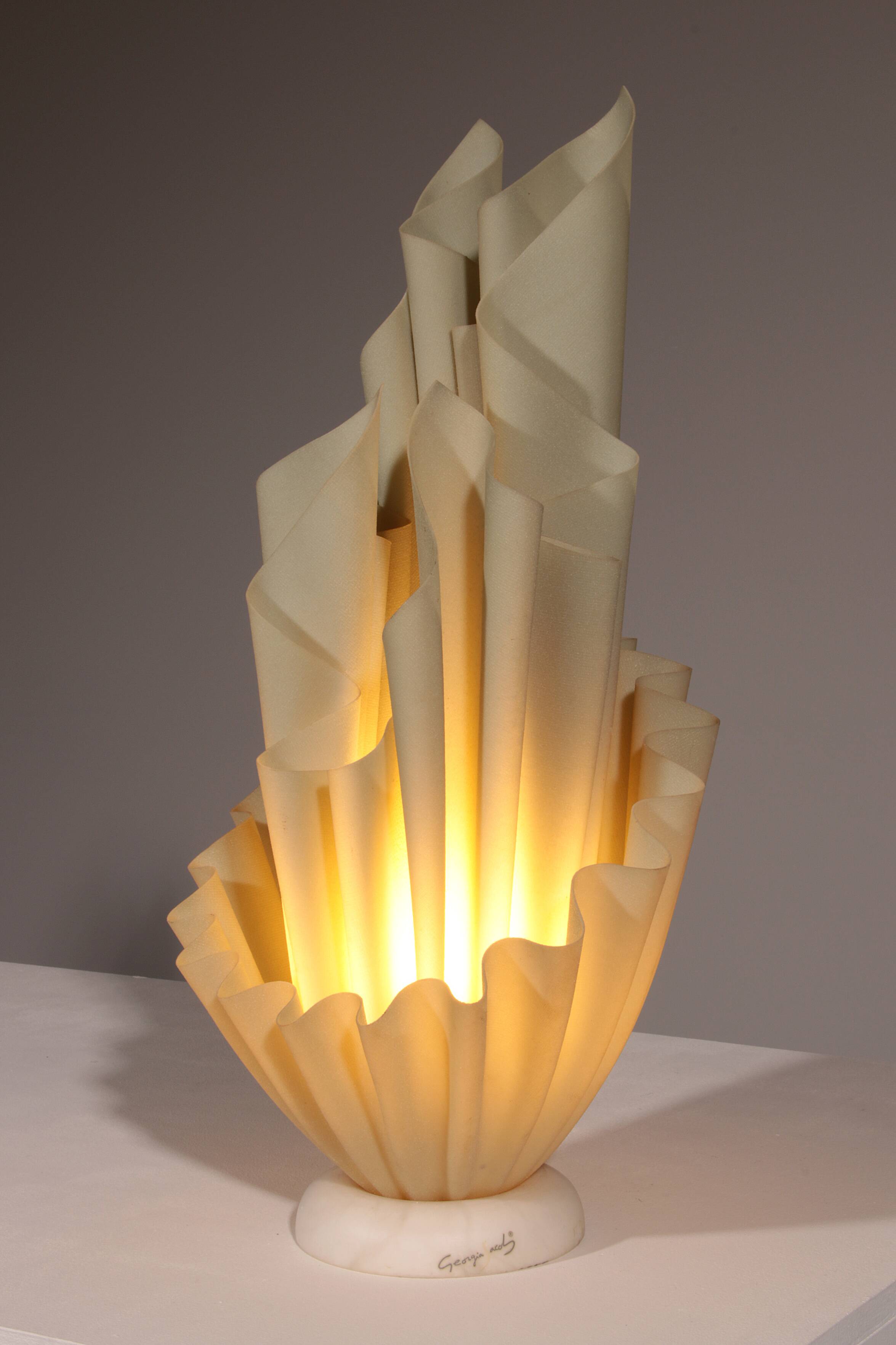 Georgia Jacob "Corolle" Table Lamp – Sculptural Light Art, France 1970s