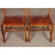 Ensemble de 4 chaises Maison Regain en orme et cuir, 1980