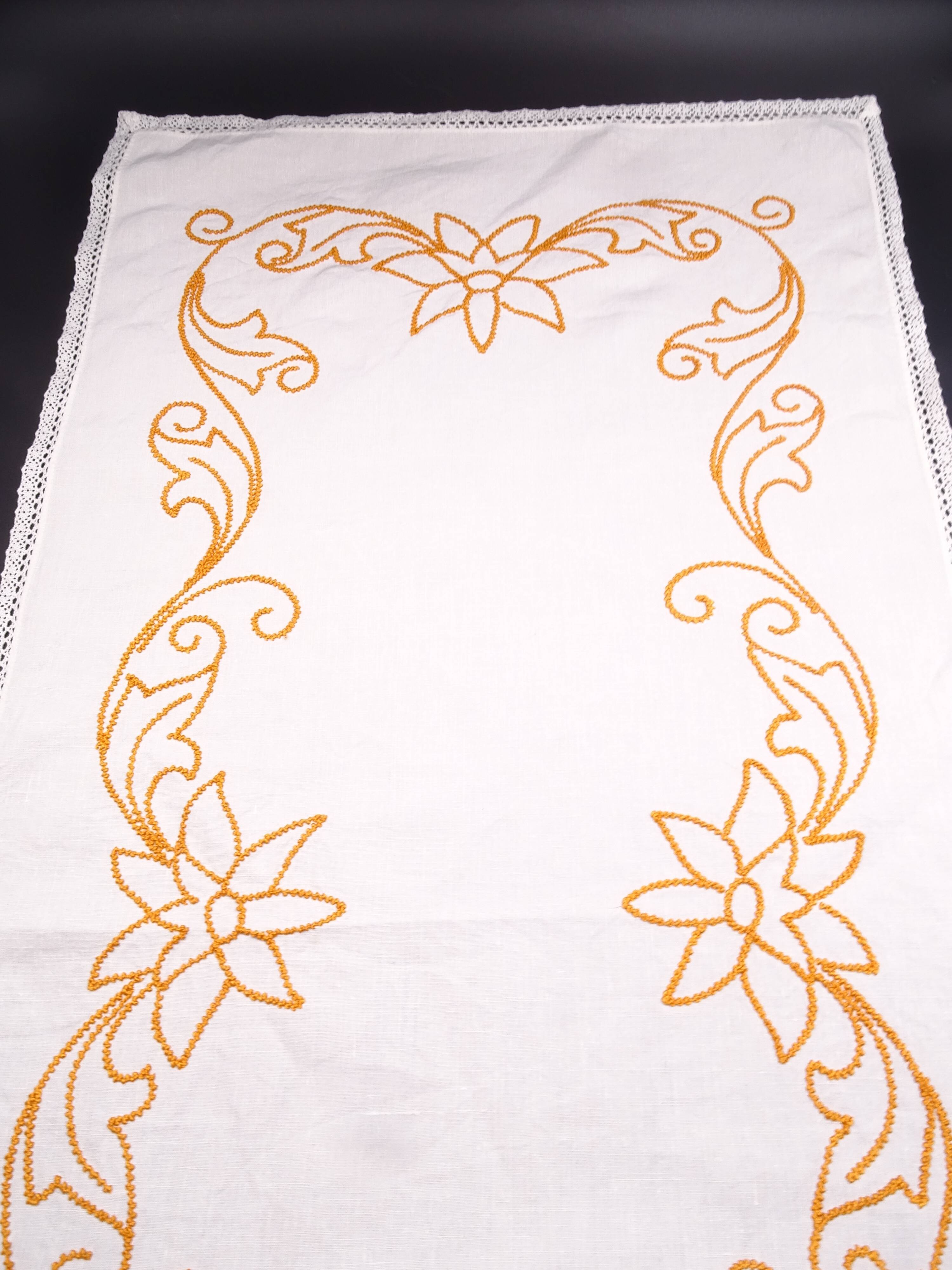 Doily or table path or center of table embroidered around 1970