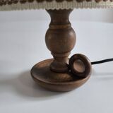 1950s turned wood table lamp