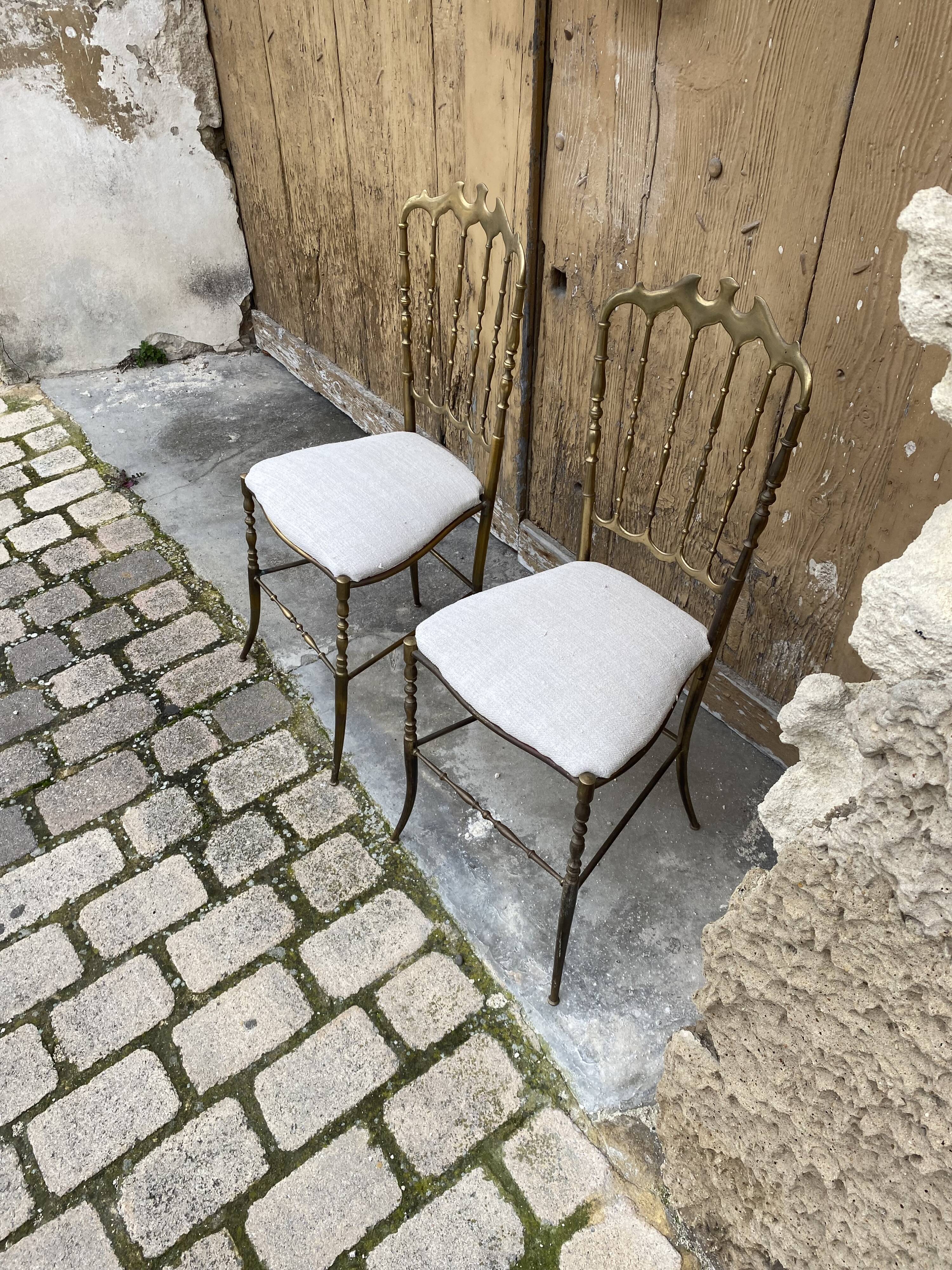 Designer brass chairs