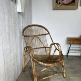 Fauteuil rotin vintage