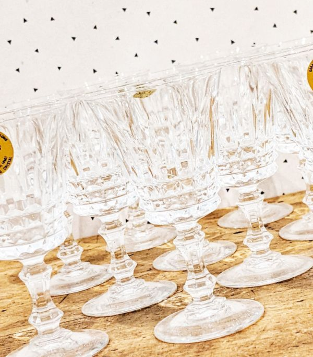 10 vintage liquor glasses, Cristal d'Arques
