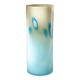 Vintage 70's blue blown glass tubular vase